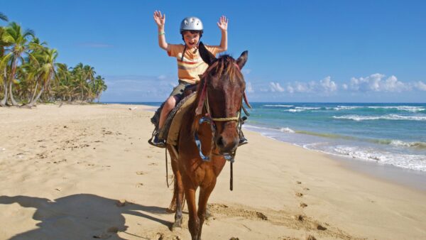 Horses back riding excursion Departing from Cabarete / Adult $65 USD (1 hr)/ Chill $40 USD (Beach and Mountain Tours Adult $95USD Chill $60USD)